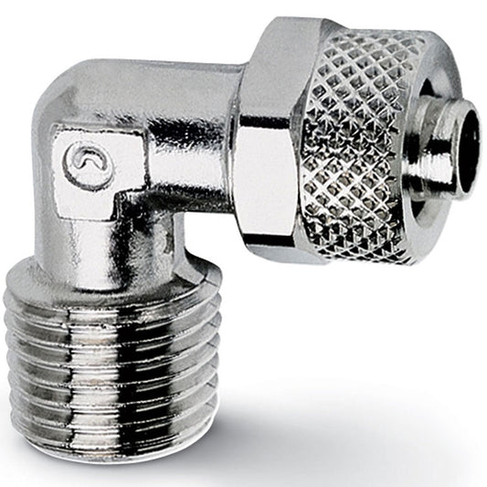 Racor codo macho fijo métrico cónico 1500 6/4-3/8