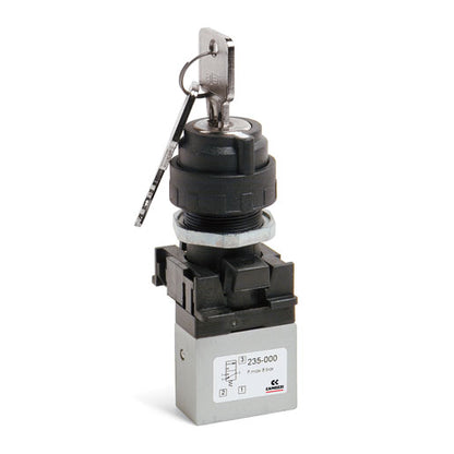 Miniválvula manual con llave 3/2 vías 200-904