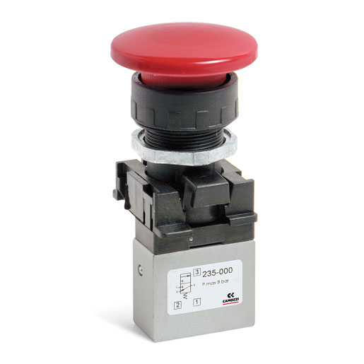 Miniválvula manual con pulsador 3/2 vías 200-975