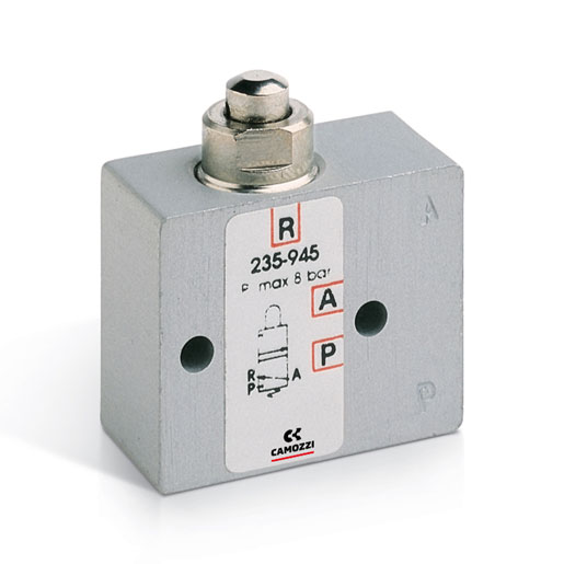 Miniválvula accionamiento frontal 3/2 vías 244-945