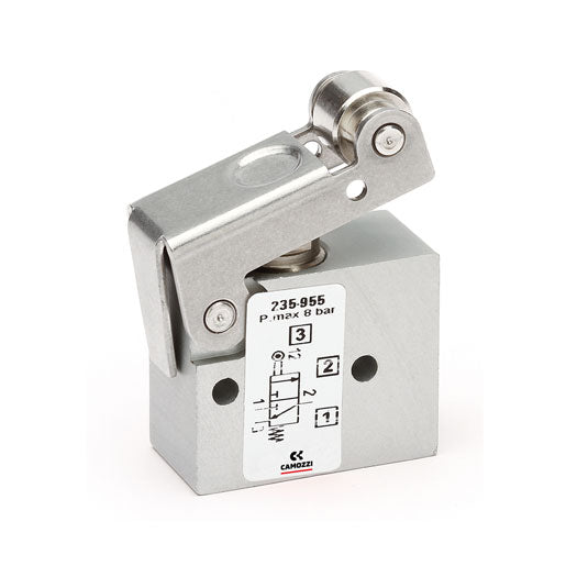 Miniválvula 3/2 vías accionamiento leva y rodillo 235-955