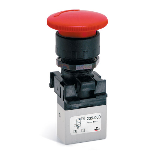 Miniválvula manual con pulsador 3/2 vías 200-972