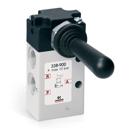 Válvula manual de palanca 3/2 NC biestable 338-900