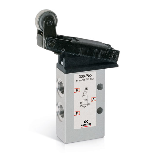 Válvula neumática con rodillo 3/2 vías NC G1/8 338-965