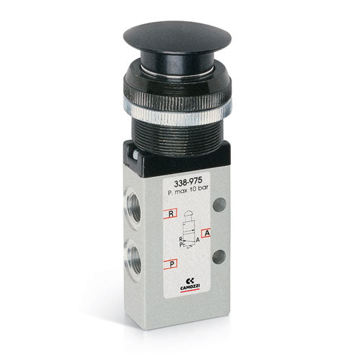 Válvula manual con interruptor 3/2 vías NC G1/8 338-976 – Camozzi Venezuela