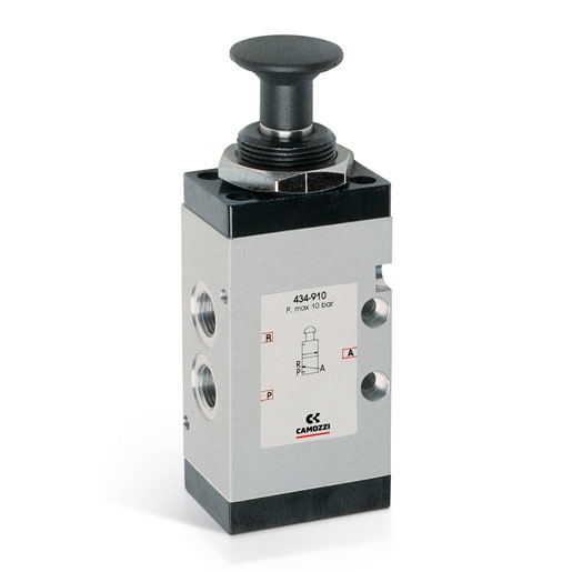 Válvula manual con accionador 3/2 vías NC biestable G1/4 434-905