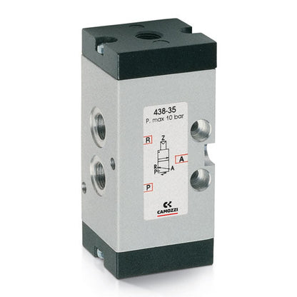 Válvula 3/2 vías conexiones G1/8, monoestable 438-35