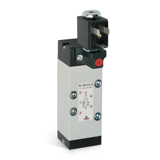 Electroválvulas 5/2 vías ISO 1 - ISO 2 - ISO 3, monoestable